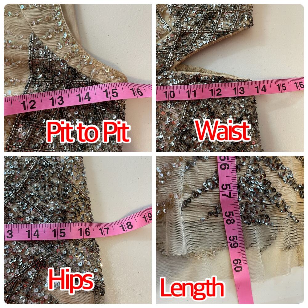 Venus Nude Black Sequin Formal Cut Out Side Sleeveless Evening Dress Gown 4 - Picture 14 of 14